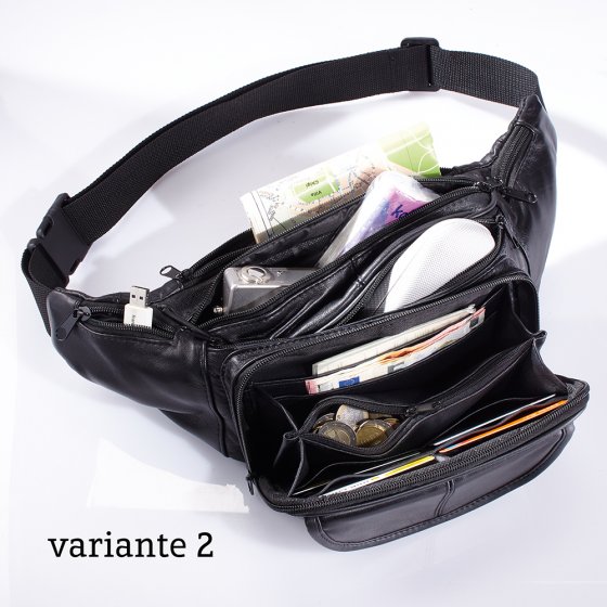 Sac ceinture en cuir 6 poches 