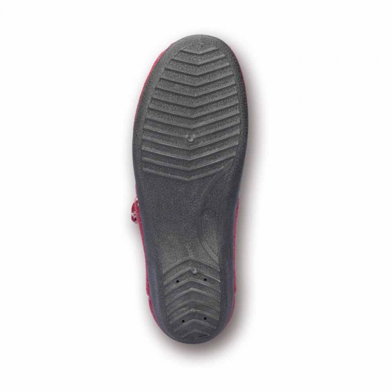 Pantoffels met wol en klittenbandsluiting 