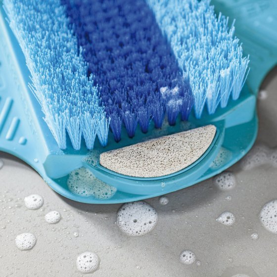 Brosse de lavage des pieds 2 en 1 avec pierre ponce 