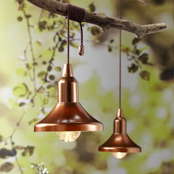 Draadloze lampen in koper-look Set van 2 stuks 