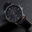 Herenhorloge met zwarte leren band - 4