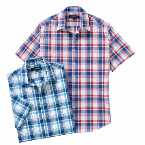 Chemise à carreaux facile d'entretien 3XL (47/48) | Rouge