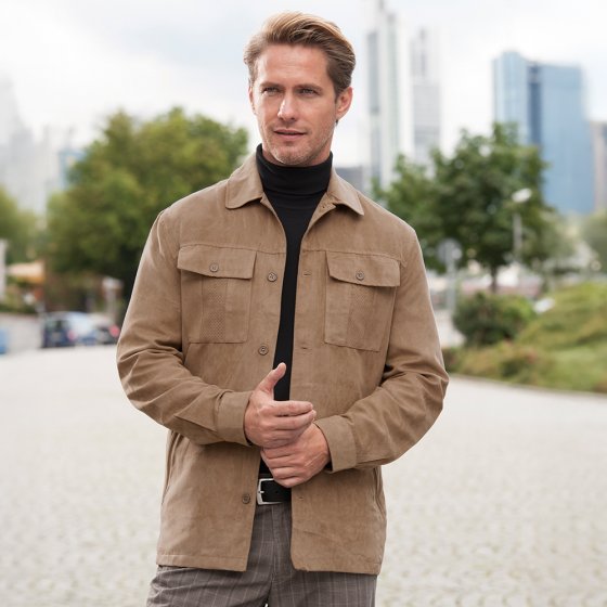Veste-chemise en microvelours 