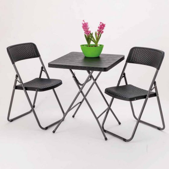 Ensemble de salon pliant aspect rotin 