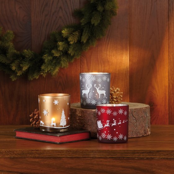 Bougeoir en verre pour bougie chauffe-plat 