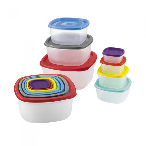 Vershoudbakjes, set van 14 