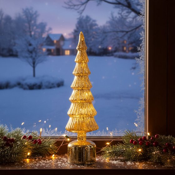 LED-glazen kerstboom 
