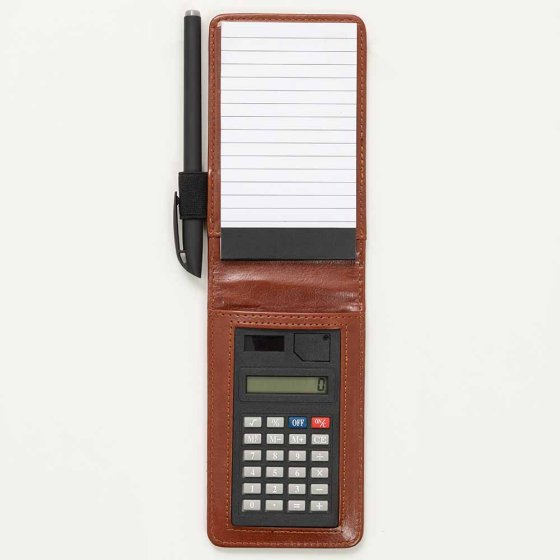 Handig notitieblok met rekenmachine 