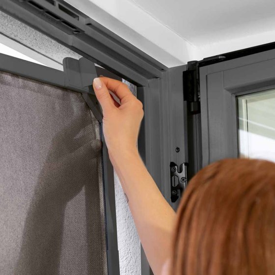 Moustiquaire télescopique pour portes de balcon et de terrasse, anthracite 