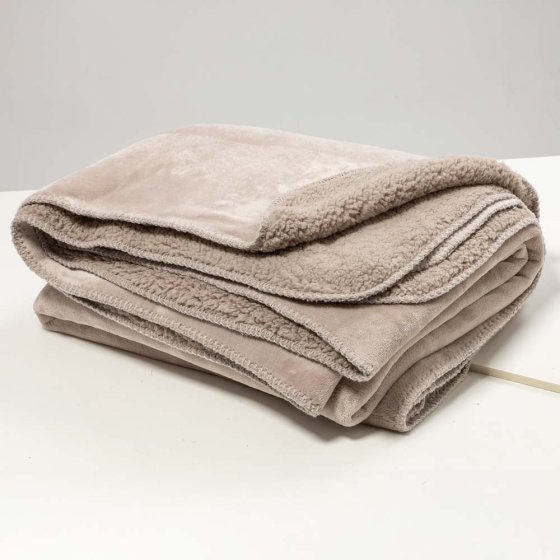 Couverture réversible Taupe