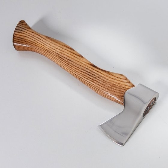 Handbijl met leren etui 