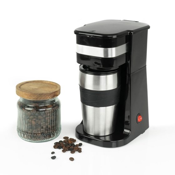Koffiezetapparaat voor één kopje met reisbeker 