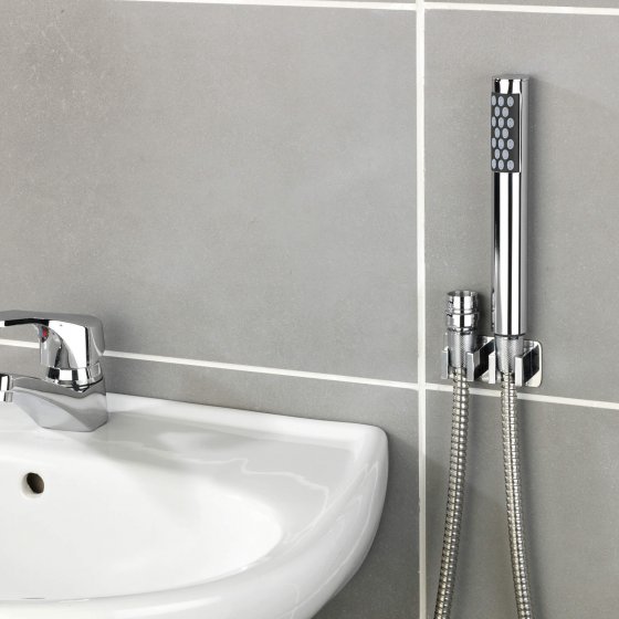 Wastafeldouche met duohaak 