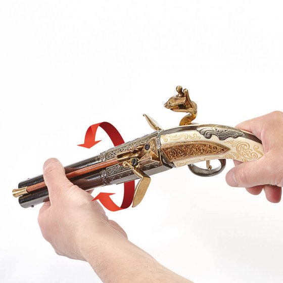 Pistolet anglais à double canon rotatif 