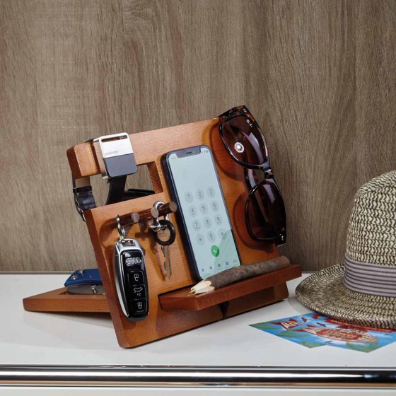 Organiseur en bois avec porte-clés 