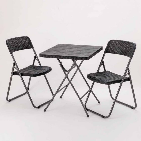 Ensemble de salon pliant aspect rotin 