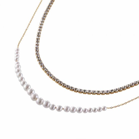 Collier fin à deux rangs 