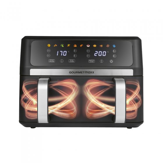 Heteluchtfriteuse met dubbele lade 