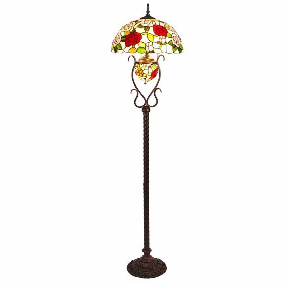 Staande lamp "Rozen" in Tiffany-stijl 