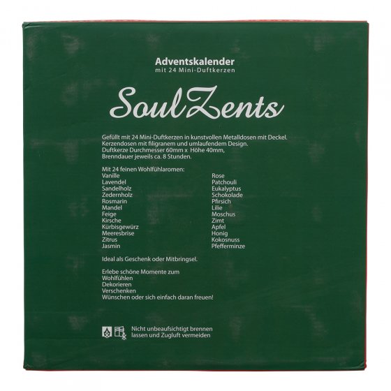 Adventskalender, geurkaarsen 