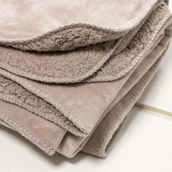 Couverture réversible Taupe