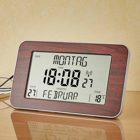Horloge calendrier radiopilotée 