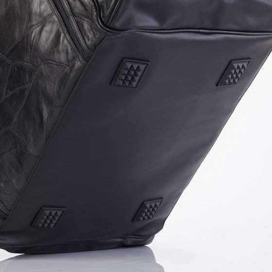 Echt leren reistas met opening opzij 