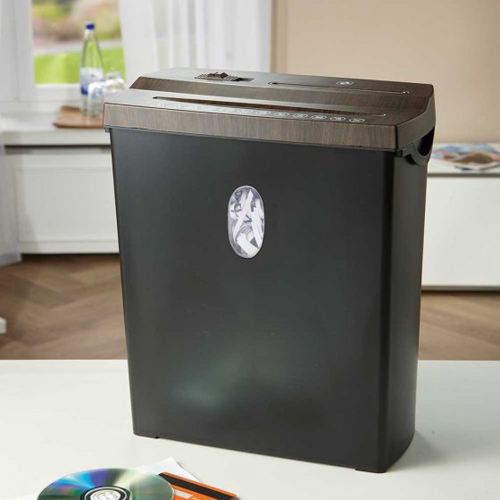 Multifunctionele papierversnipperaar in houtlook 
