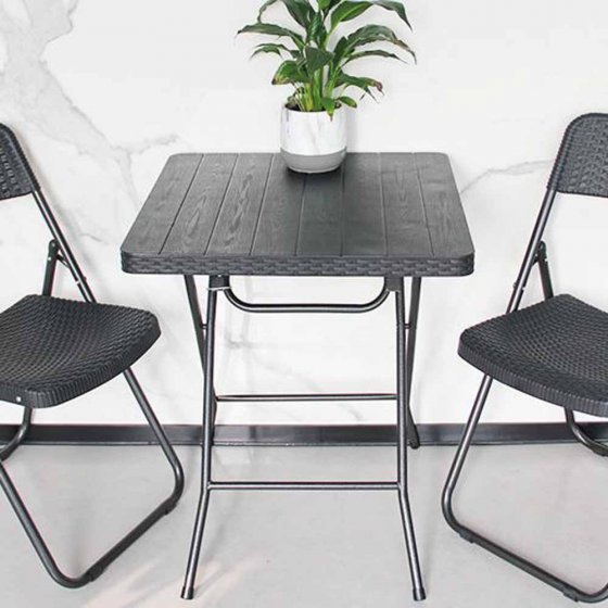 Ensemble de salon pliant aspect rotin 