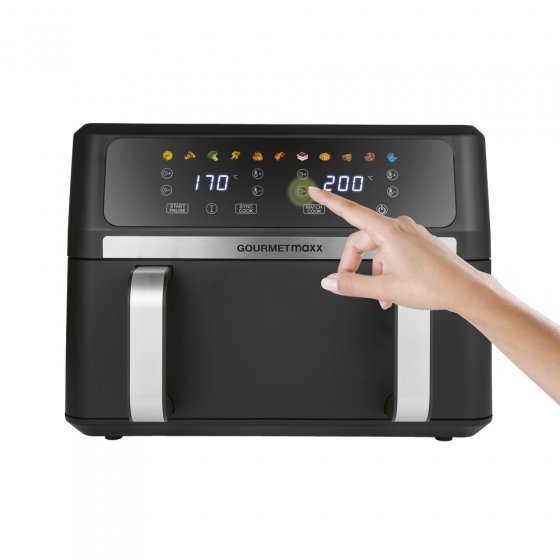 Heteluchtfriteuse met dubbele lade 