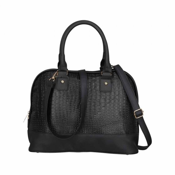 Lederen handtas met portemonnee 