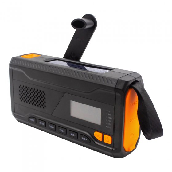 DAB+-radio met handmatige oplader en zonne-energie 