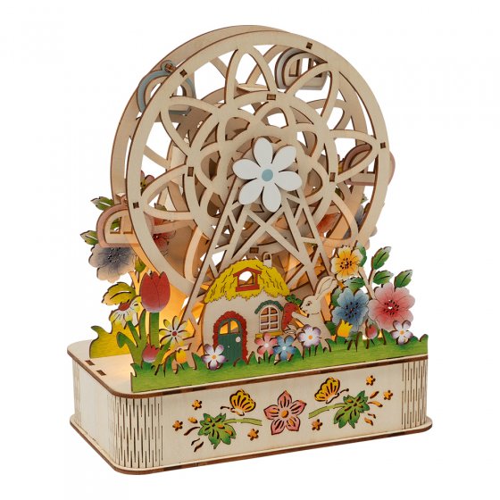 Grande roue tournante en bois 