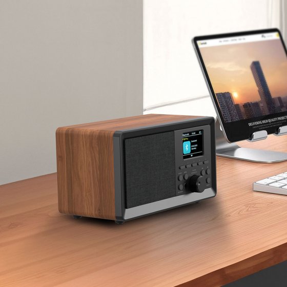 Retro DAB+-radio in houtlook 