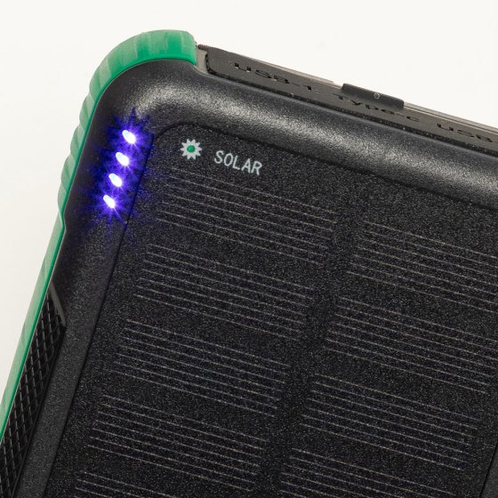 Chargeur à manivelle et solaire avec câbles intégrés 
