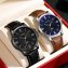 Herenhorloge met zwarte leren band - 7
