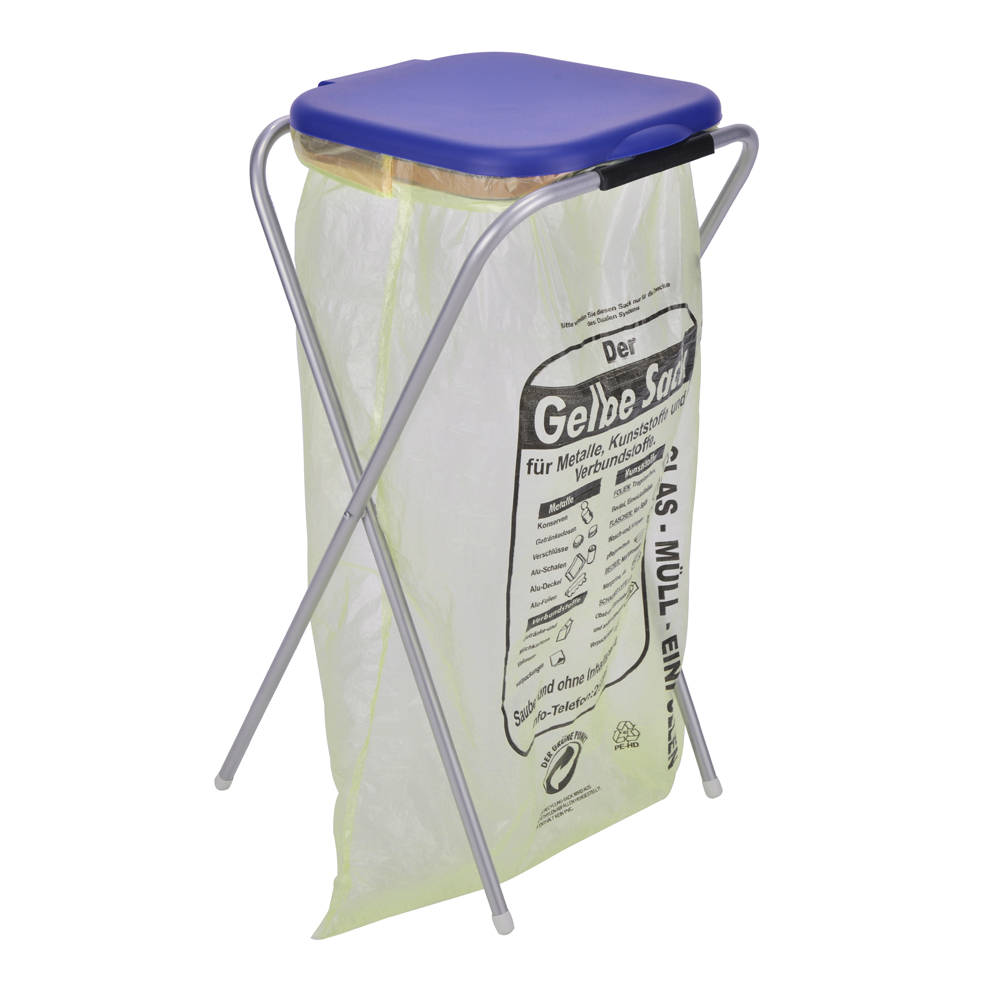 Support Pour Sac Poubelle 60 Litres - Porte-sac Jaune, Montage Facile, Plastique Blanc/noir, 35x33x70 Cm - 10